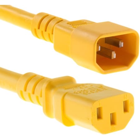 Unc Group 8Ft Yellow C13-C14 Pdu/ Server Ultra Flexible Power Cord, Svt, 10Amp, PWRC13C1408FYLW